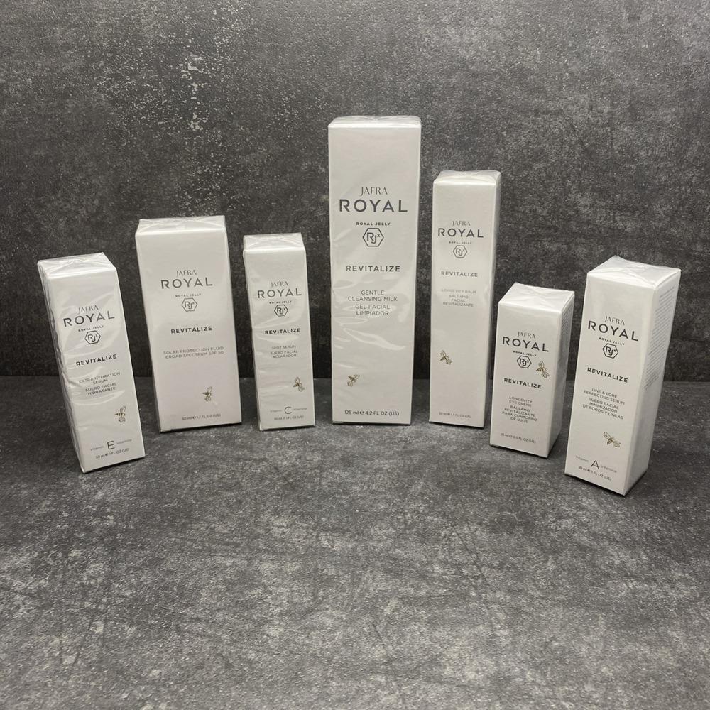 Jafra Royal Jelly Revitalize 7pc Lot New Sealed Serums Milk Crème